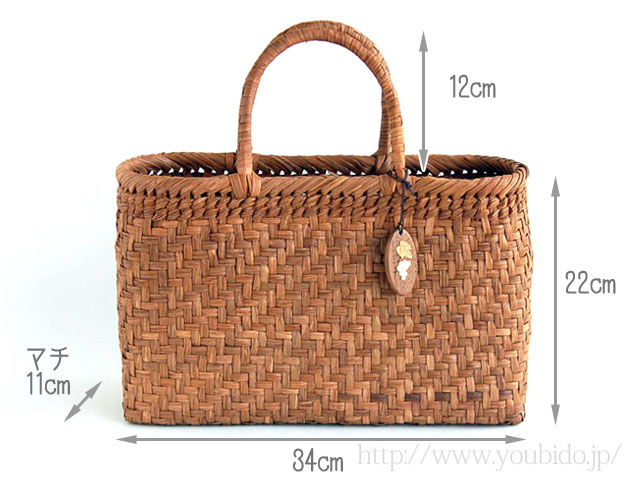 山葡萄バッグ横長（削皮）