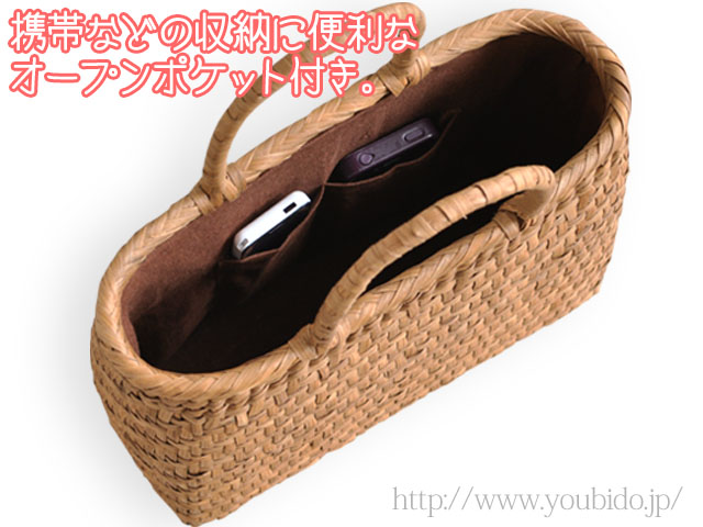 山葡萄バッグ大/削皮 内布/かぶせ付き