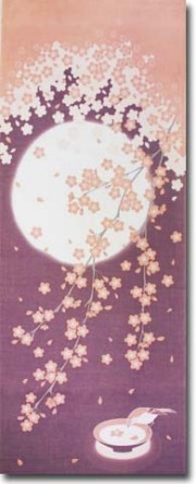 四季彩布てぬぐい月と桜（4月）